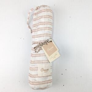 Crane Baby Rust/Mauve/Gray Swaddle Blanket - 47" x 47"